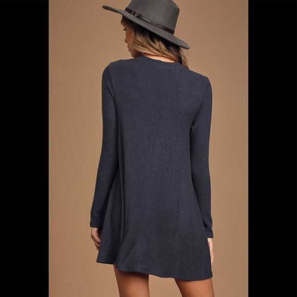 Lulus Blue Knit Sweet Comfort Mini Sweater Dress XS NWT - Picture 3 of 10